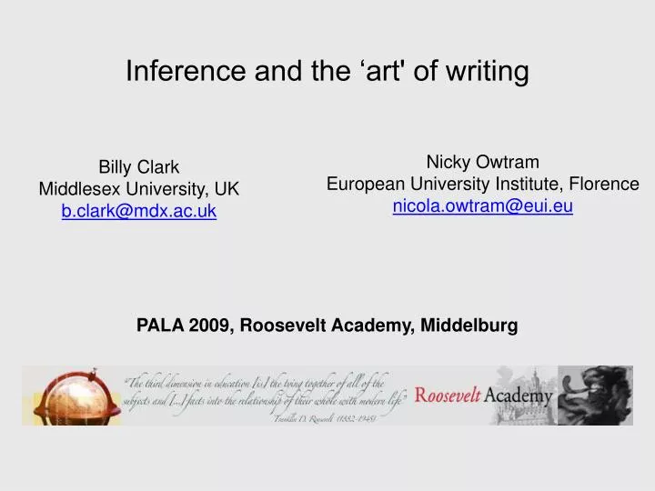 inference and the art of writing