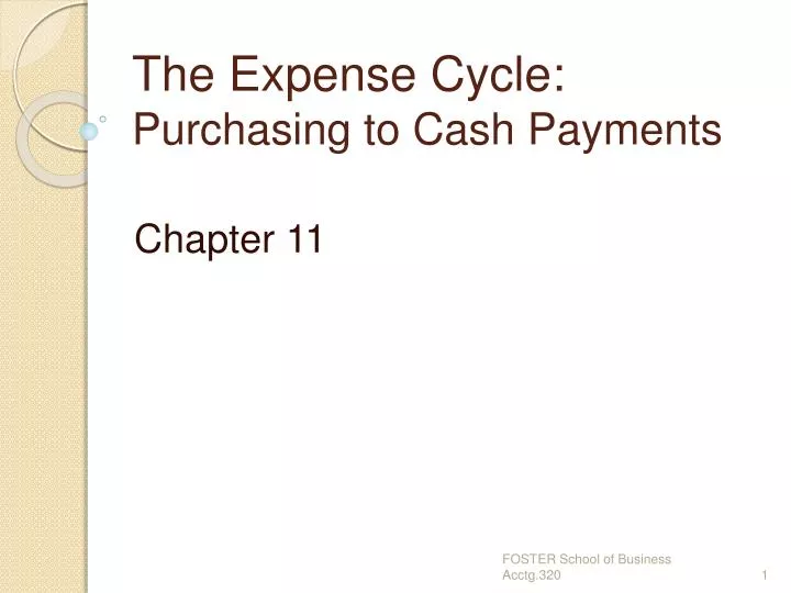 the expense cycle purchasing to cash payments