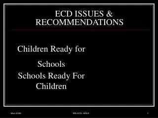 ECD ISSUES &amp; RECOMMENDATIONS