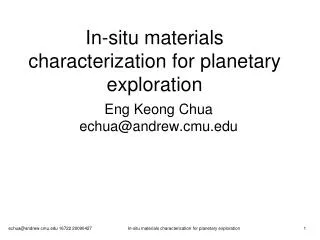 In-situ materials characterization for planetary exploration