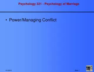 Power/Managing Conflict
