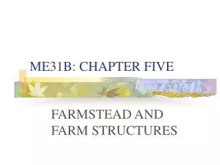 ME31B: CHAPTER FIVE