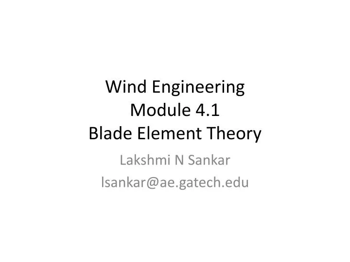 wind engineering module 4 1 blade element theory