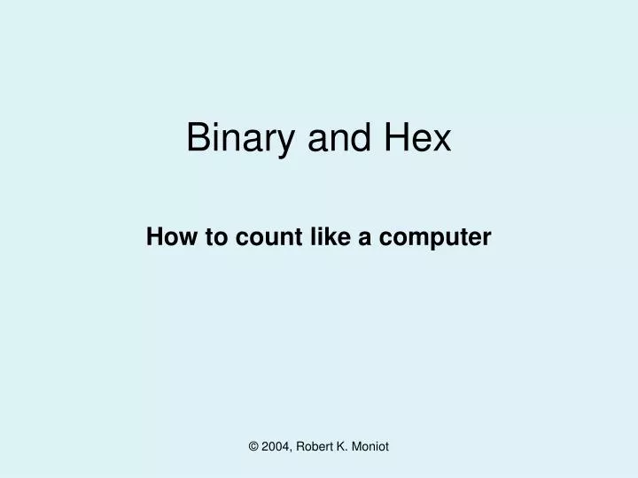 binary and hex