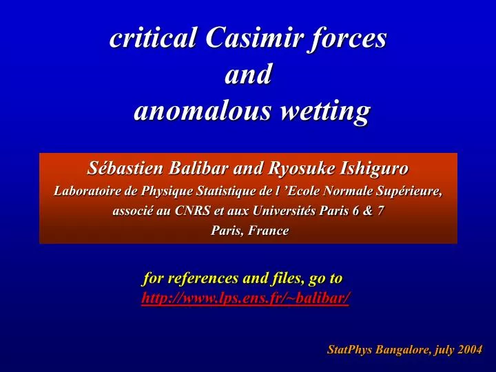 critical casimir forces and anomalous wetting