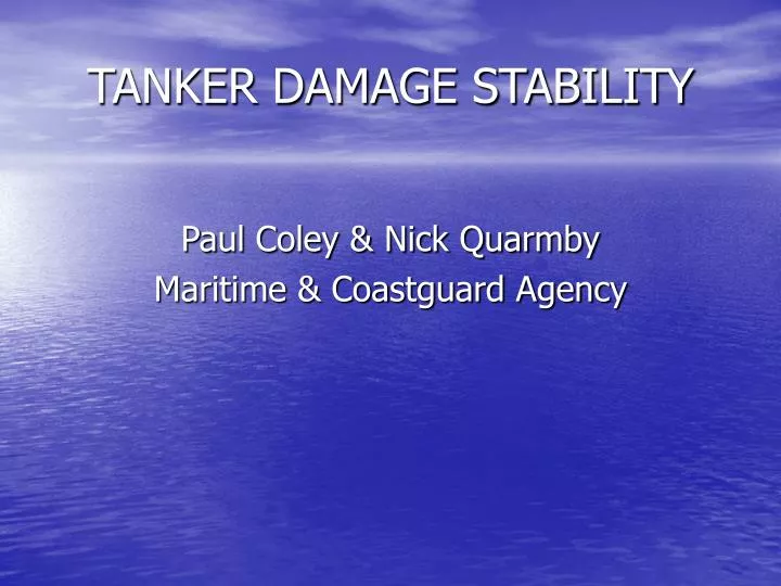tanker damage stability