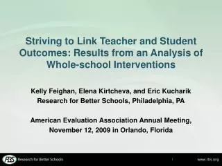 Striving to Link Teacher and Student Outcomes: Results from an Analysis of Whole-school Interventions