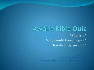 Awana Bible Quiz