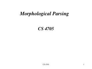 Morphological Parsing