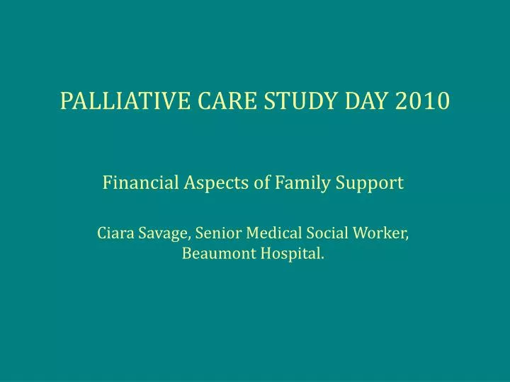 palliative care study day 2010