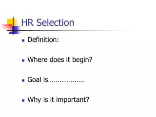 HR Selection