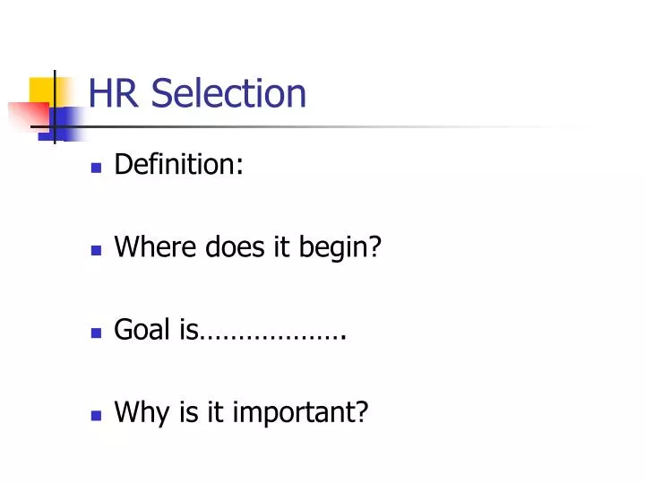 hr selection