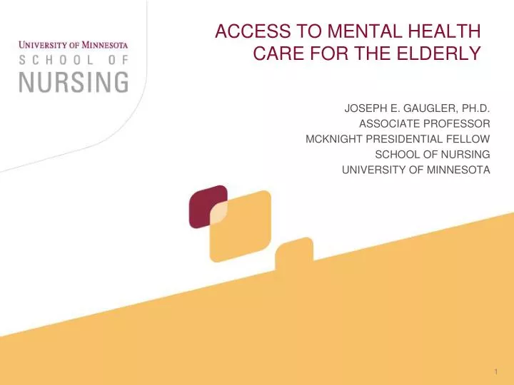 access to mental health care for the elderly