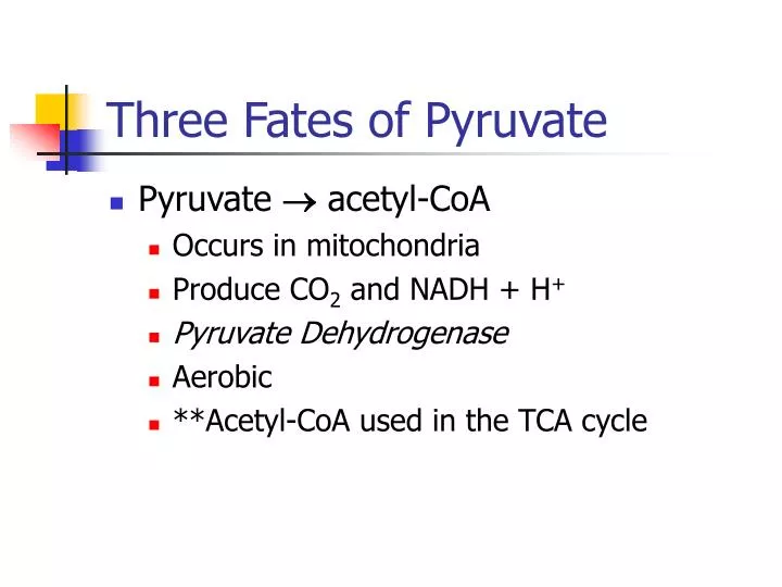 three fates of pyruvate