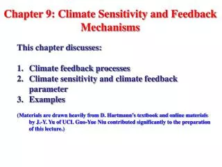 Chapter 9: Climate Sensitivity and Feedback Mechanisms