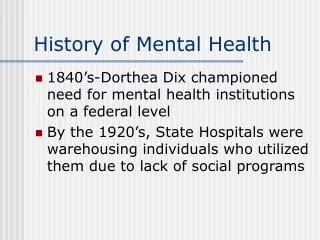 History of Mental Health