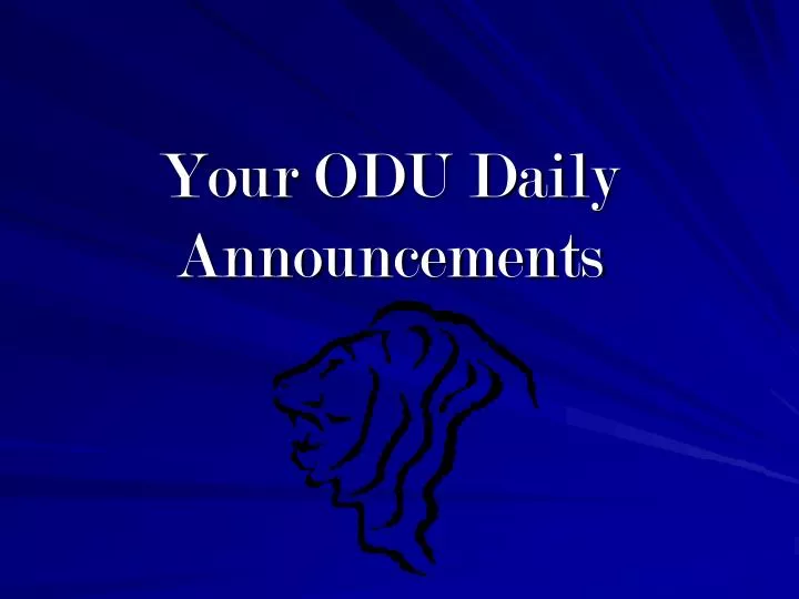 your odu daily announcements