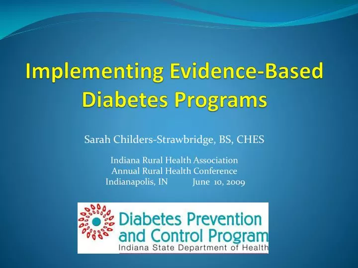 implementing evidence based diabetes programs