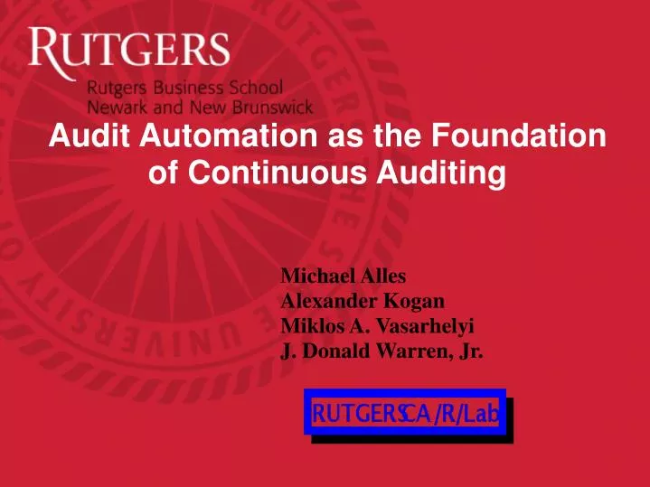 audit automation as the foundation of continuous auditing