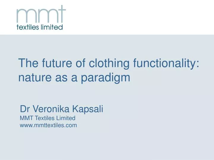 the future of clothing functionality nature as a paradigm