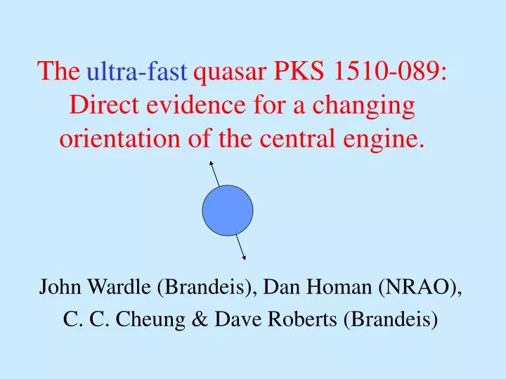 the quasar pks 1510 089 direct evidence for a changing orientation of the central engine