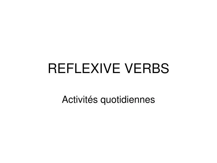 reflexive verbs