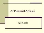 AFP Journal Articles