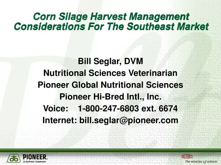 corn silage harvest management considerations for the southeast market