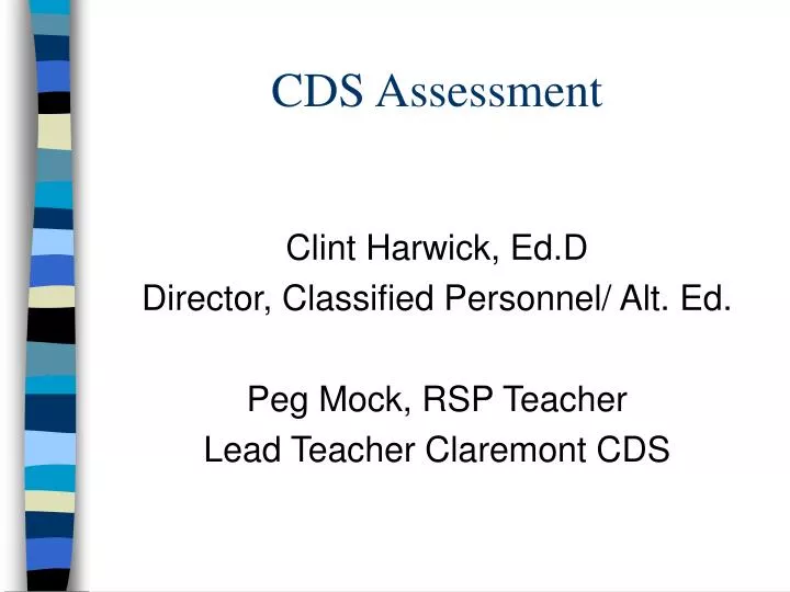 cds assessment