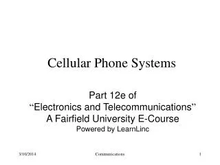 Cellular Phone Systems