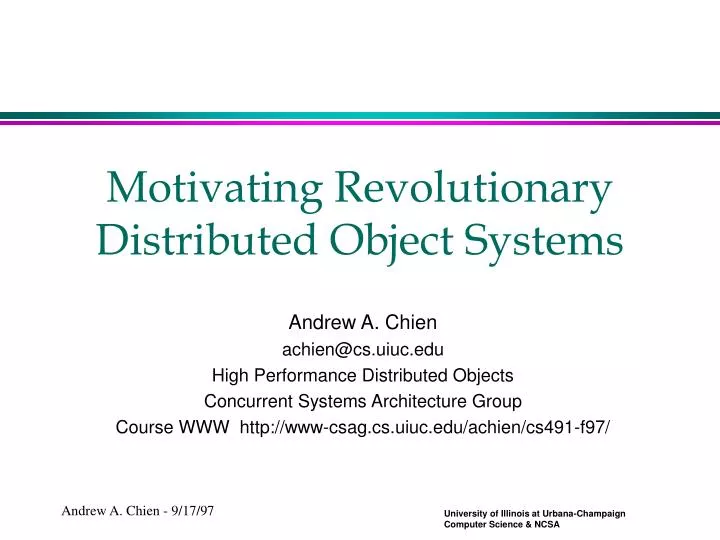 motivating revolutionary distributed object systems