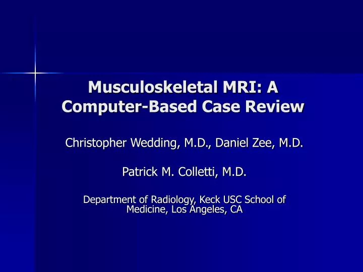 musculoskeletal mri a computer based case review