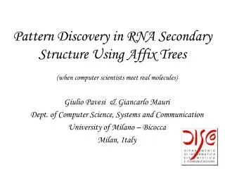 Pattern Discovery in RNA Secondary Structure Using Affix Trees