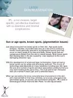 Sun or age spots, brown spots, (pigmentation issues) - slide 1