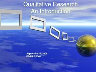 Qualitative Research An Introduction