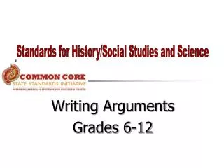 Writing Arguments Grades 6-12