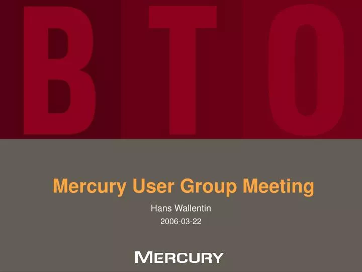 mercury user group meeting