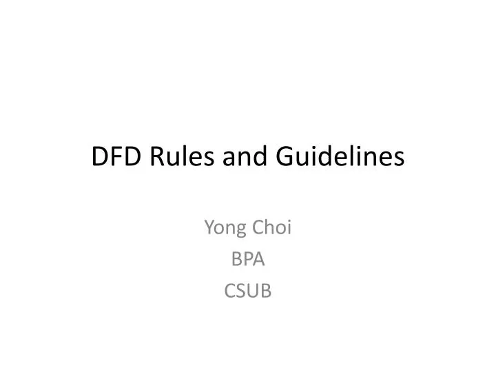 dfd rules and guidelines