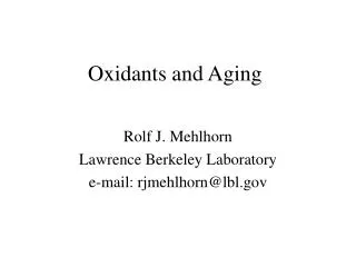 Oxidants and Aging