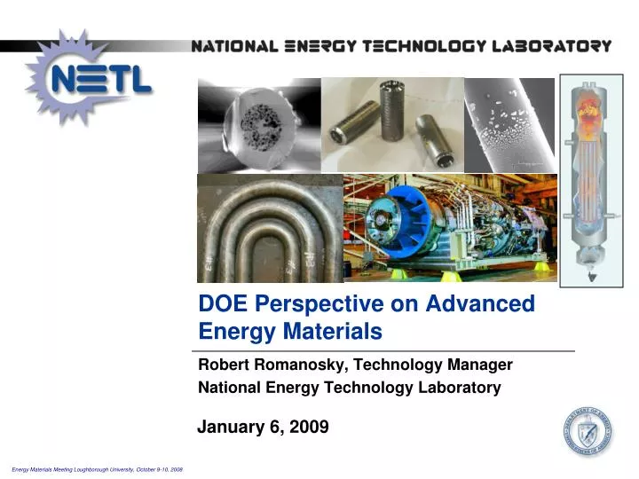 doe perspective on advanced energy materials