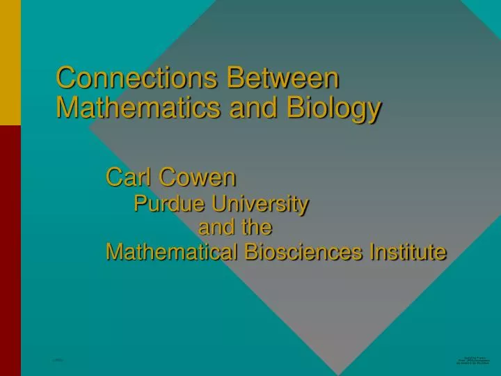 connections between mathematics and biology