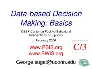 Data-based Decision Making: Basics
