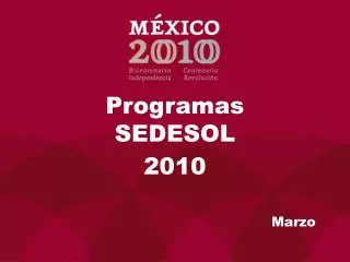 Programas SEDESOL 2010