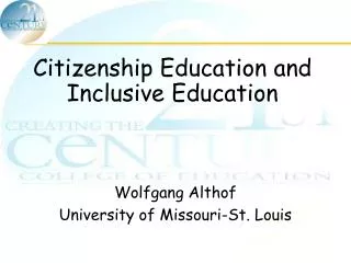 Citizenship Education and Inclusive Education