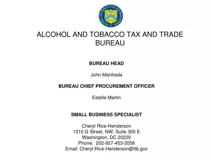 alcohol and tobacco tax and trade bureau