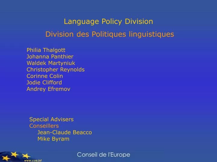 language policy division division des politiques linguistiques