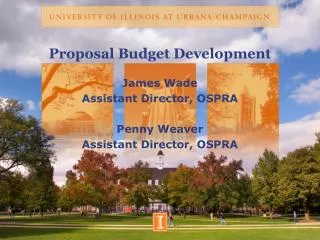 Proposal Budget Development