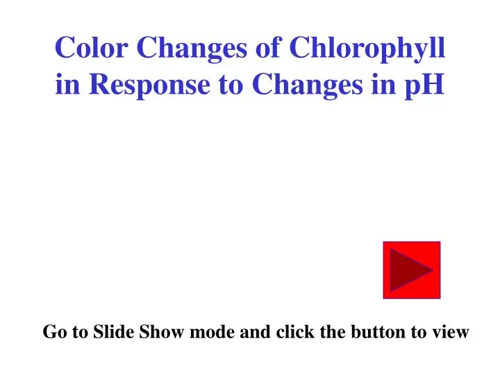 color changes of chlorophyll in response to changes in ph