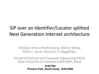 SIP over an Identifier/Locator splitted Next Generation Internet architecture