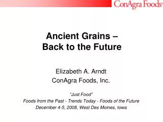 Ancient Grains – Back to the Future